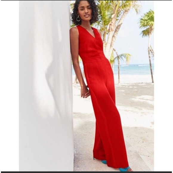 Boden Hexam Red Jumpsuit NWT Women's Size 2 - Picture 1 of 13